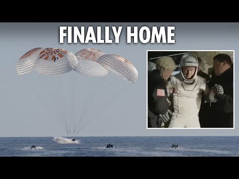 Stranded Nasa astronauts finally return to Earth after 9 months stuck in space